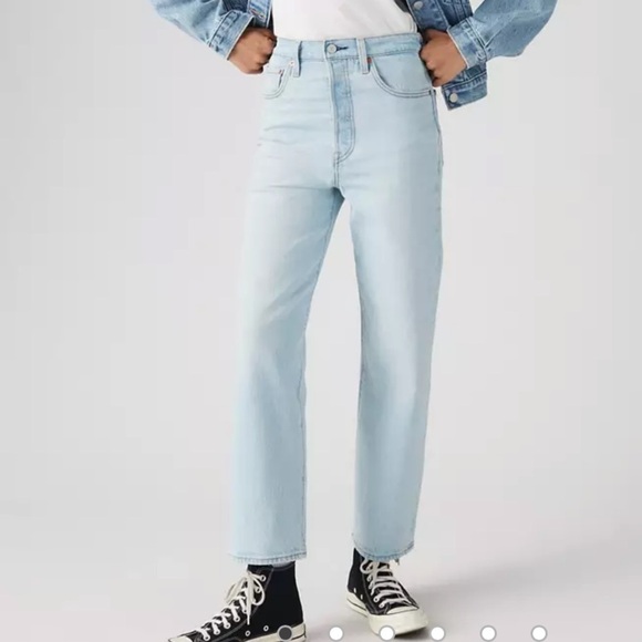 Levi's Denim - Levi's Ribcage Straight Ankle Light Blue Women's Jeans-27"